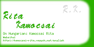 rita kamocsai business card